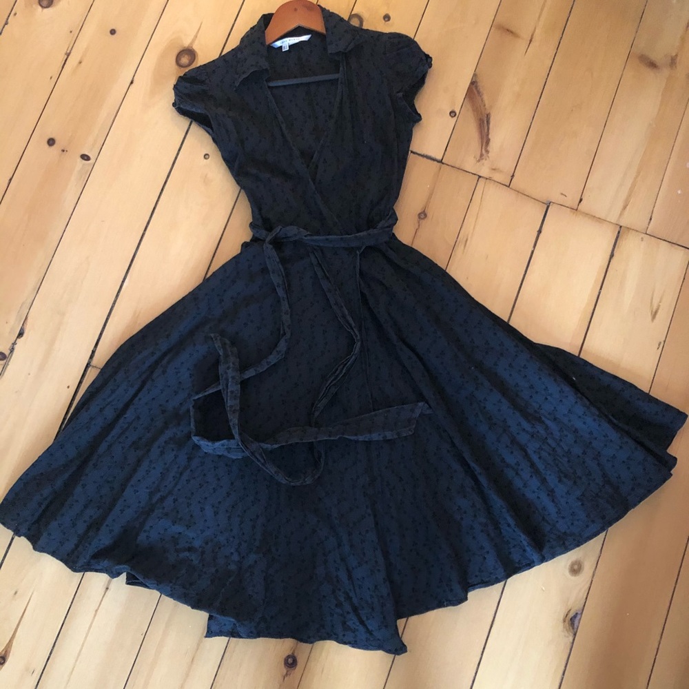 Zara Wrap Midi Eyelet Dress - Picture 1 of 7